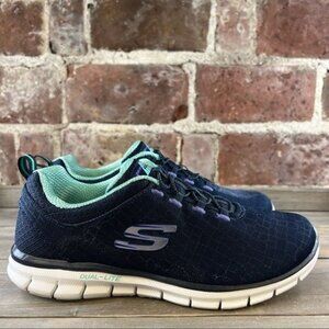 Skechers Women’s Sport Active Navy/Green Sneakers Sz 6